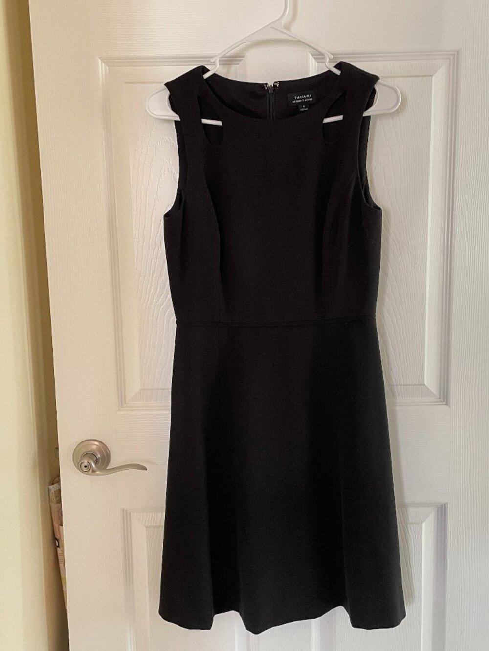 Tahari Black Sleeveless Cutout Above Knee Mini Dress